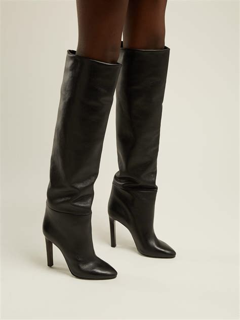 kate boots ysl|SAINT LAURENT Kate leather knee boots .